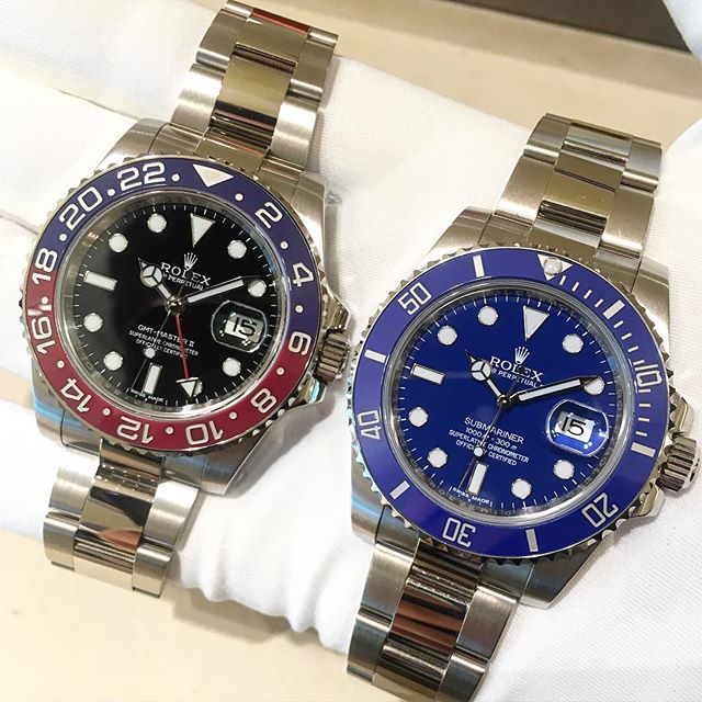 Rolex GMT-Master II Ref. 116719BLRO & Rolex Submariner Ref. 116619LB, (c) Instagram @jeweler_in_paradise